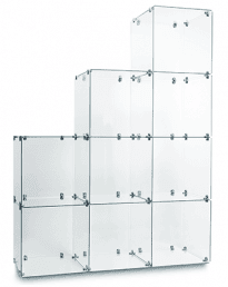 Stepped Glass Cubical Displays (CUBE-9STEP)