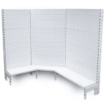 Narrow Flat Metal Pegboard Back Corner Bay