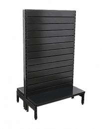 Black Metal Slatwall Panel Gondola Shelving System