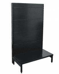 Single Sided Black Volcano Pegboard Gondola Shelving Units 450mm Base