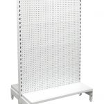 Low Base Foot Narrow Double Sided Flat Pegboard 450mm Deep Gondola Shelving