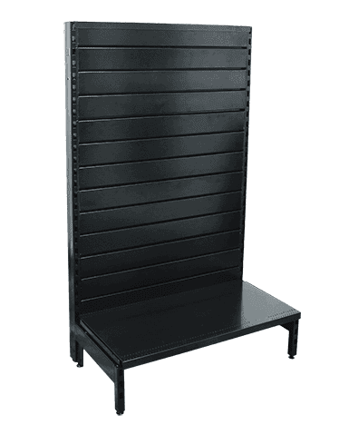 Single Sided Black Metal Slatwall Panel Gondola Shelving Units 450mm Base (SGS0915S-PJB)