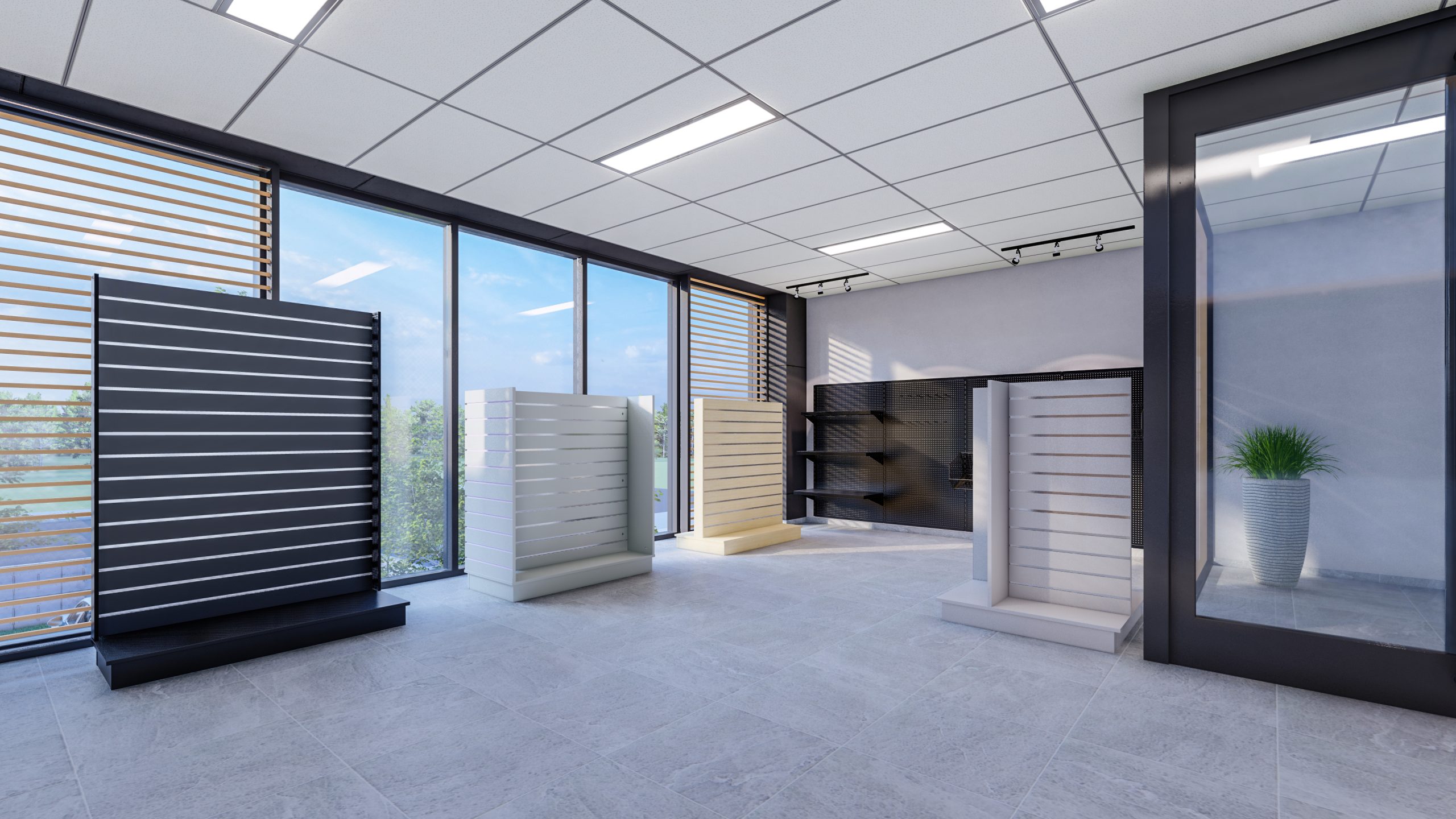 Slat Panel Display Gondolas